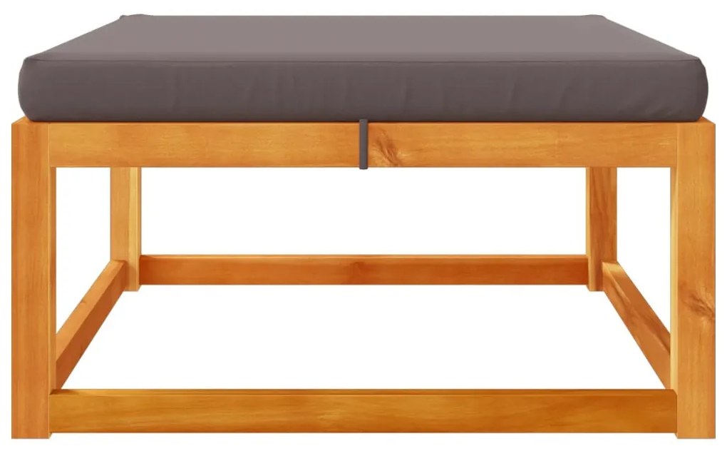 vidaXL tömör akácfa kerti lábzsámoly párnával 65 x 65 x 29 cm