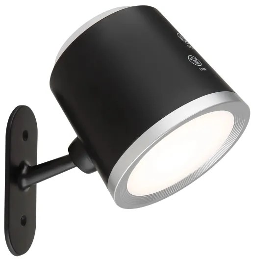 Globo 58454B - MEEYA LED érintős asztali lámpa, 6W, 3,7V, fekete