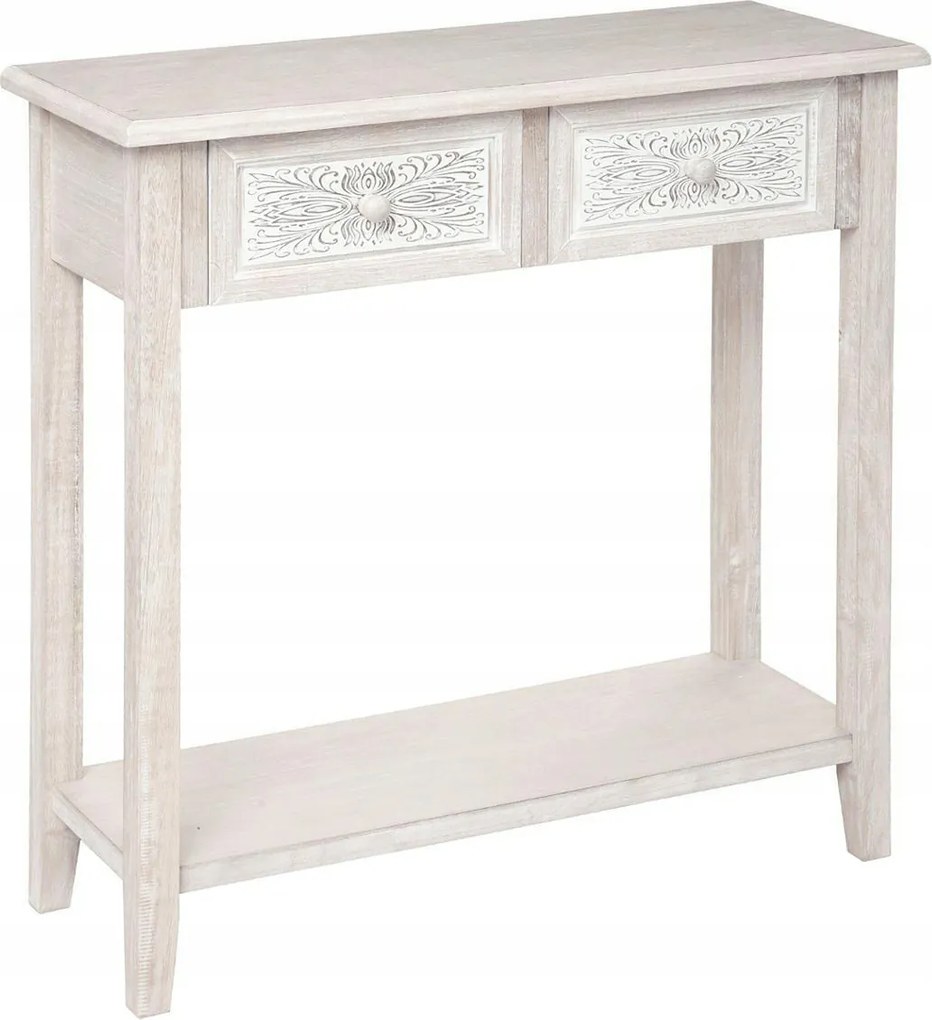 Konzol öregített fa 2 fiókos dekoratív