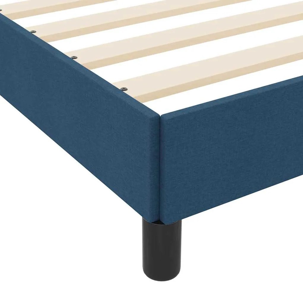 Boxrugós ágy matracmal Kék 200 x 200 cm szövet