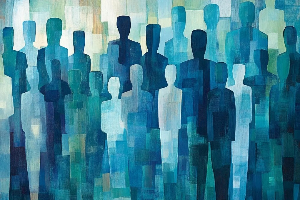 Vászonkép Canvas Absztrakt Emberek Tömeg Közösség Csoport 120x80