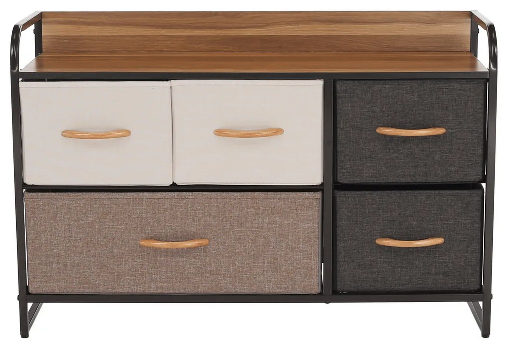 HAZEL TYP 4 szekrény szövet fiókokkal, barna, S