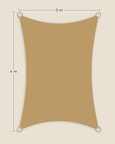 Napvitorla 3x4 m, homok színe