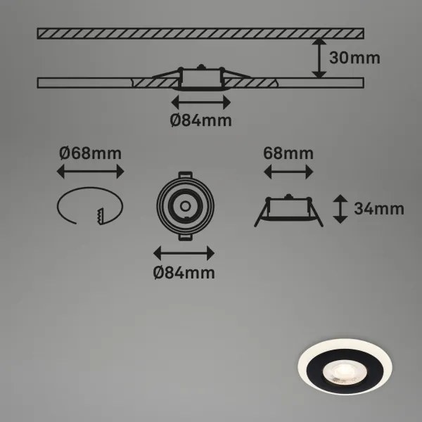 Briloner 7039-035 - KÉSZLET 3x LED Fürdőszobai beépíthető lámpa LED/5W/230V IP44