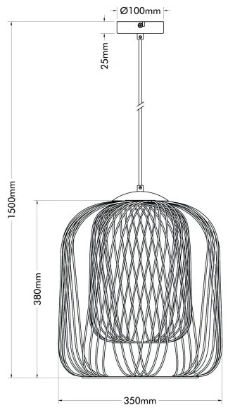 Globo 15965H1 - DICHTI kábeles függeszték 1xE27/40W/230V, átmérő 35 cm