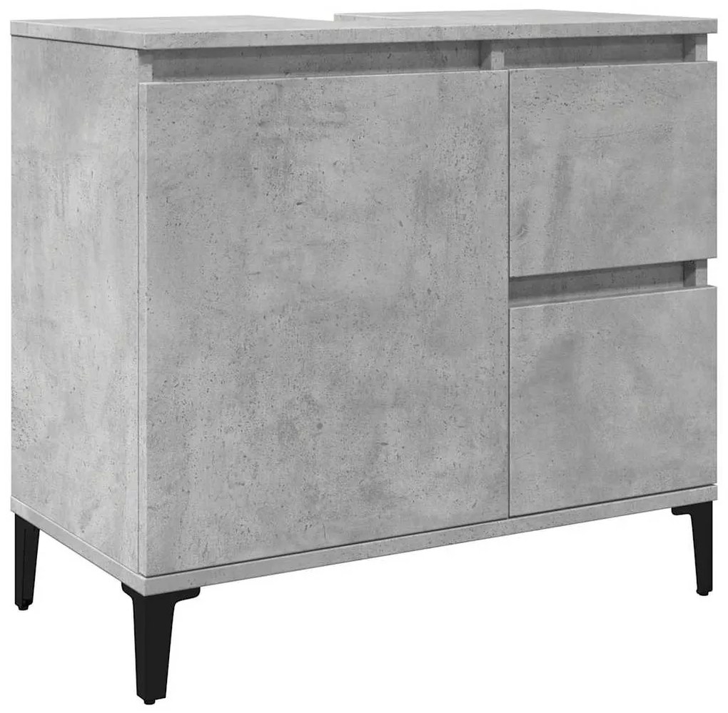 betonszürke szerelt fa mosdószekrény 65 x 33 x 60 cm