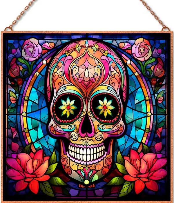 Skull üvegkép, falikép