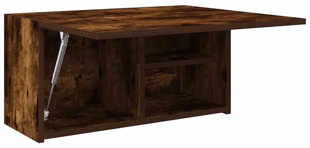 füstös tölgyszínű szerelt fa fali fürdőszobaszekrény 60x25x30cm