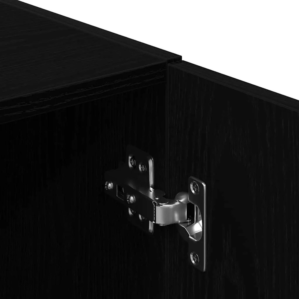 3 részes fekete szerelt fa Konyhai szekrénygarnitúrák