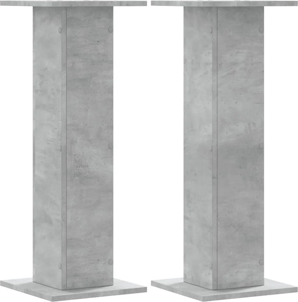 vidaXL 2 db betonszürke szerelt fa hangszóróállvány 30 x 30 x 80 cm