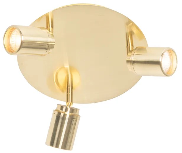 Modern fürdőszoba spotlámpa sárgarézzel 3-lámpás IP44 - Ducha