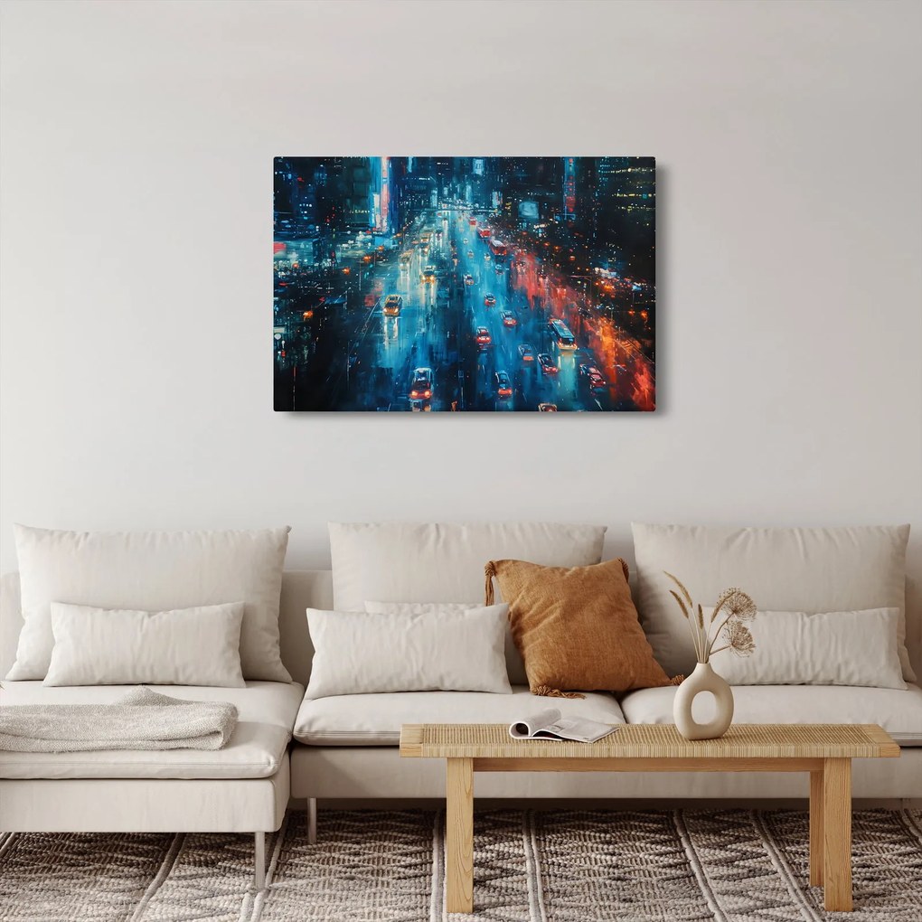 Kép - Nagyváros, olajfestmény (90x60 cm)