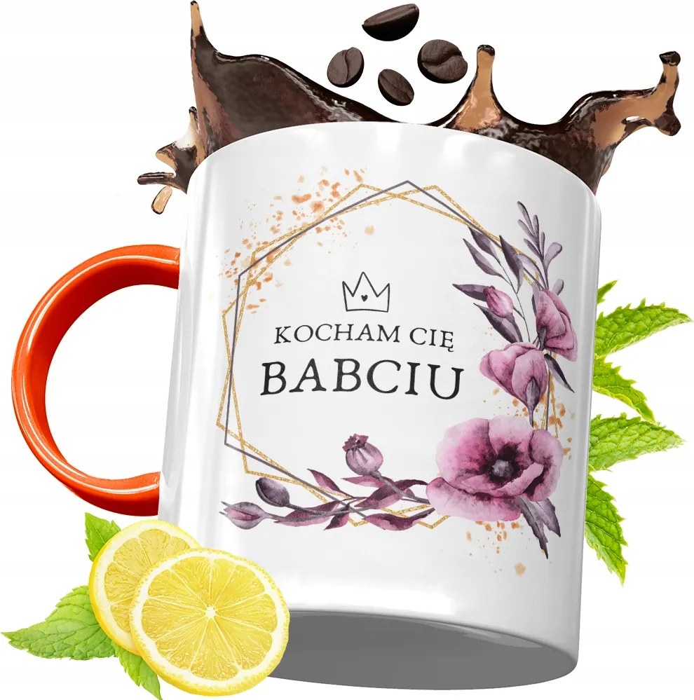 Narancssárga Bögre Nagymamáknak Nagymama Napjára Ajándék fényképes nyomattal