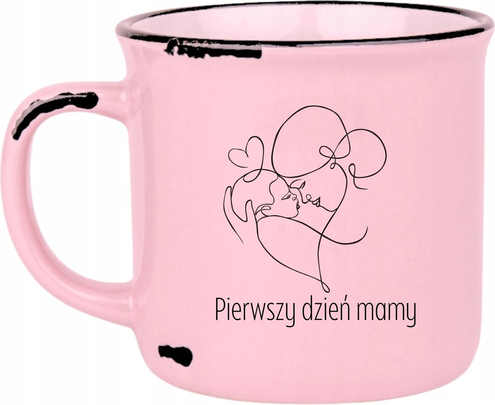 Bögre Rózsaszín Retro Ajándék Vicces Anyák Napja Első Nap Anya