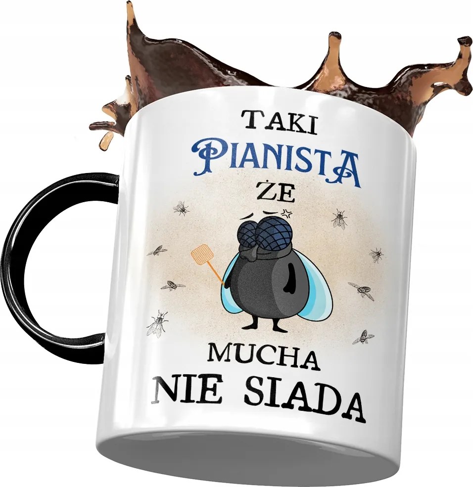 Fekete Bögre Zongoristának Olyan, Hogy A Legyek Nem Ülnek Nyomtatott Fotóval