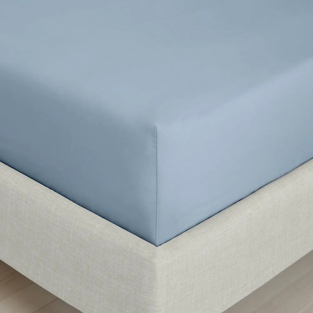 Kék gumis pamut-perkál lepedő 135x190 cm Cotton Percale – Bianca