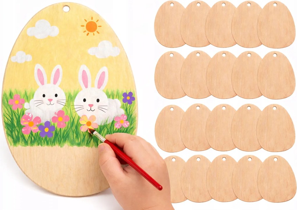 20x Tojás tojás Fa Húsvéti Díszek húsvéti tojás nád festés 10cm