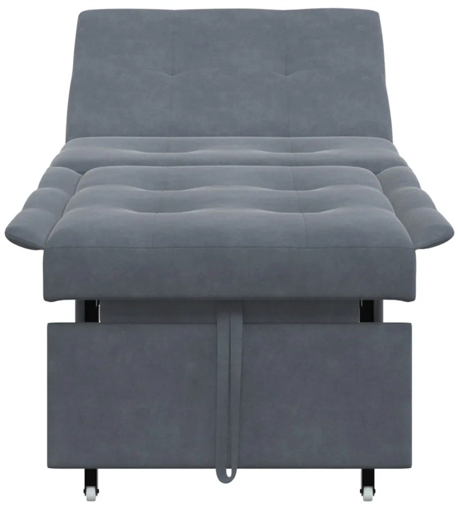 Kanapéágy Sötétszürke 67 x 194 x 38 cm Bársony