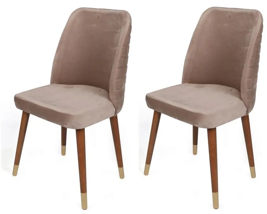 Hugo Beige and Walnut étkezőszékek, 2 db