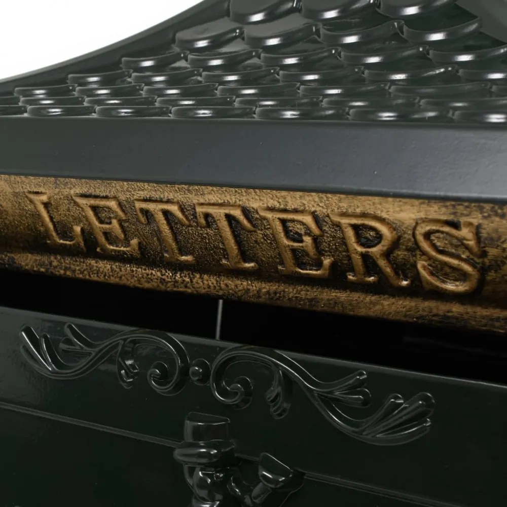 vidaXL zöld, vintage stílusú, rozsdamentes alumínium álló postaláda