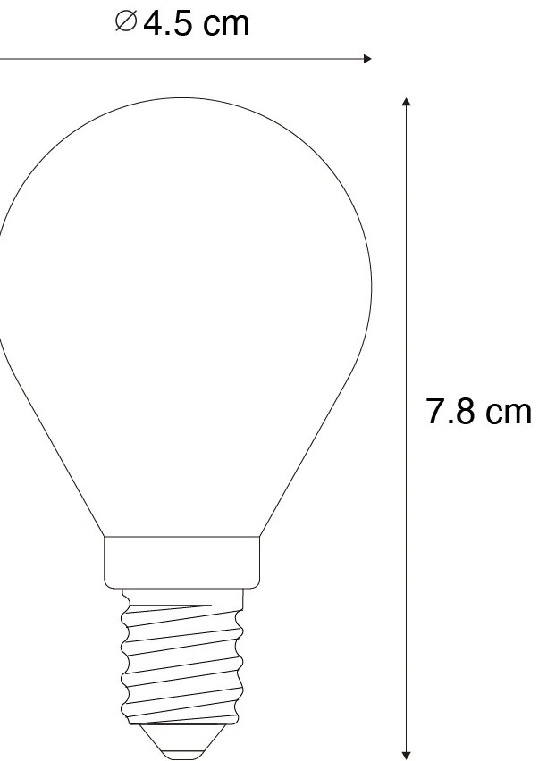 5 db-os E14 LED izzó szett G45 arany 2W 180 lm 2100K