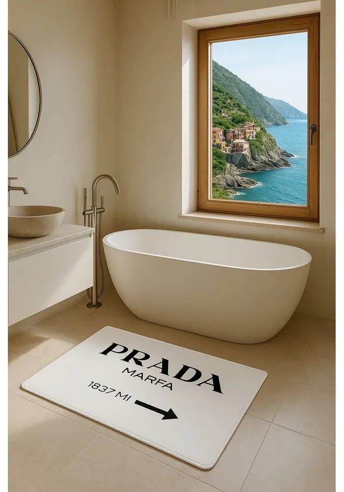 Fehér bársony fürdőszobai kilépő szett 2 db-os 60x100 cm Prada – Mila Home