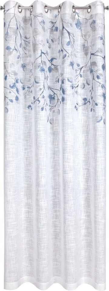 Függöny huzat Ana 140x250 fehér kék szürke gallyak