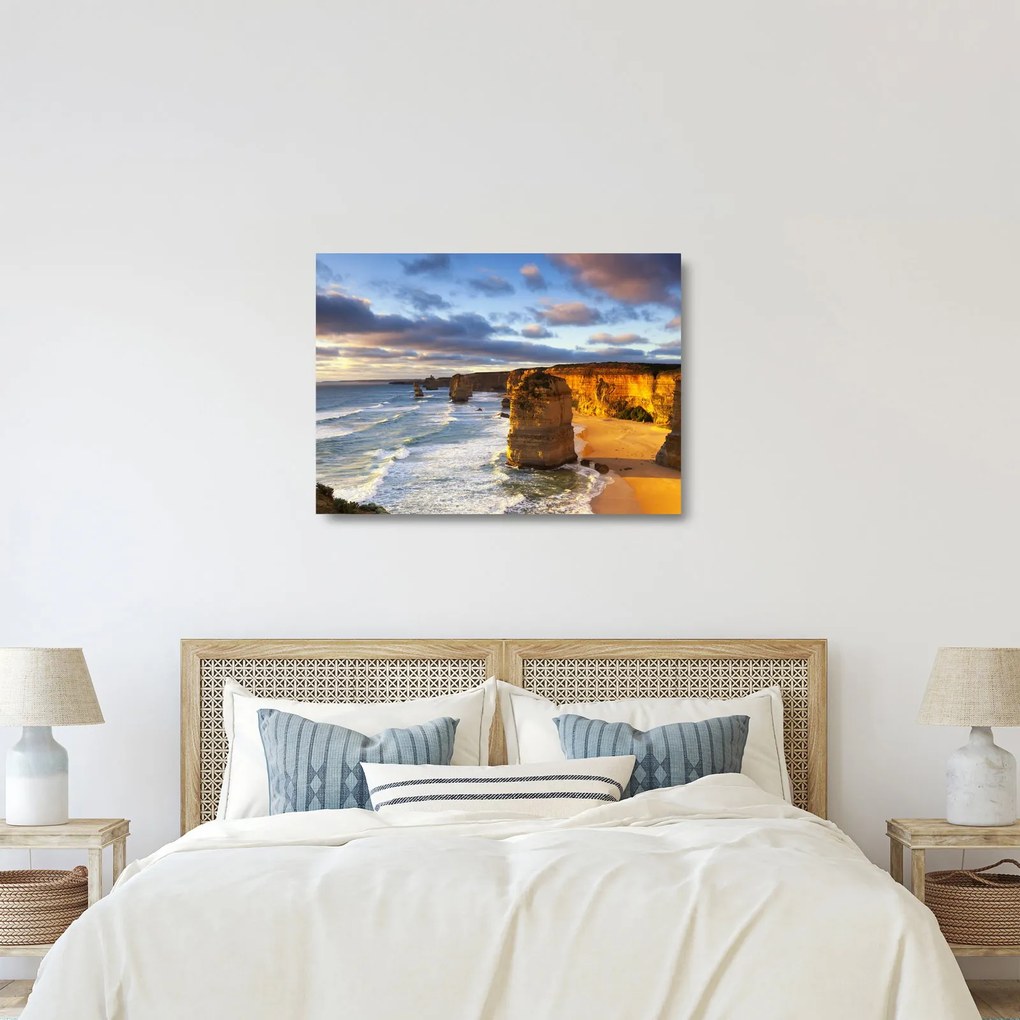 A tengeri sziklák képe (üvegen) (70x50 cm)
