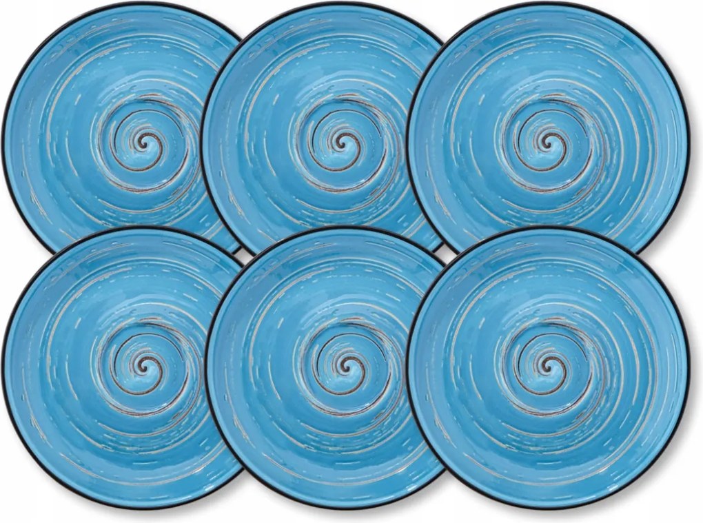 Porcelán csészealj kék 15 cm Wilmax 6 db-os szett