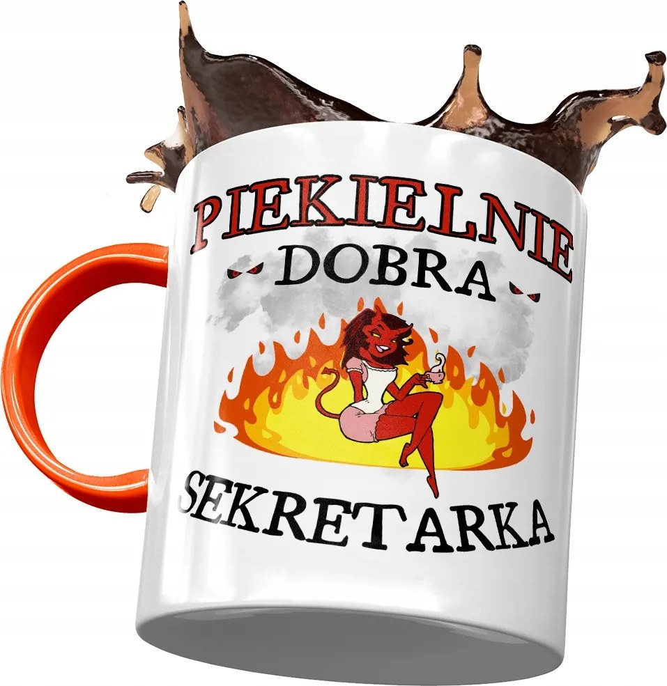 Narancssárga bögre a titkárnőnek Pokolian jó, fényképes nyomattal