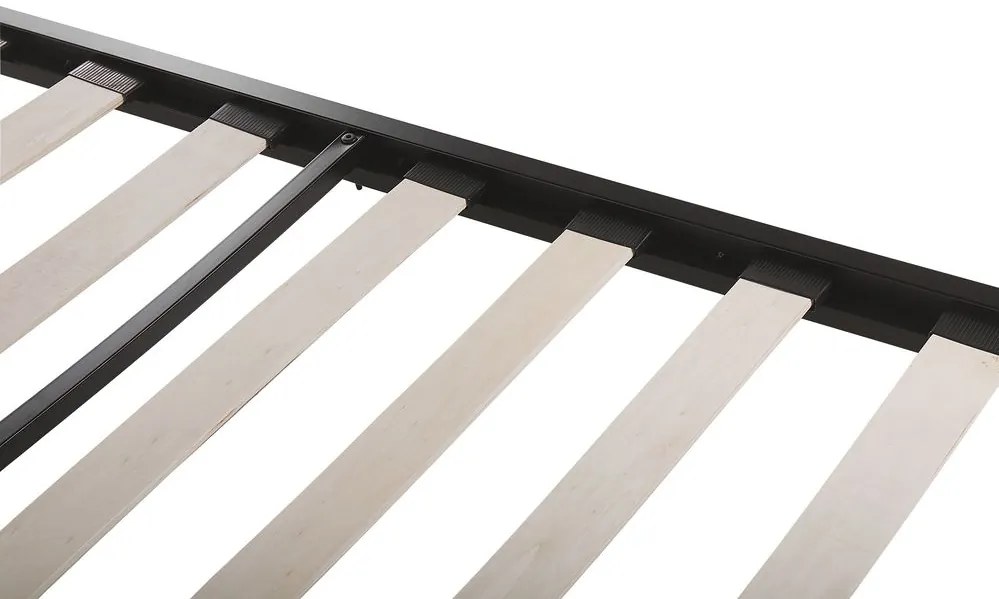 Franciaágy 180 cm LUXO (ágyráccsal) (fekete). 1007327