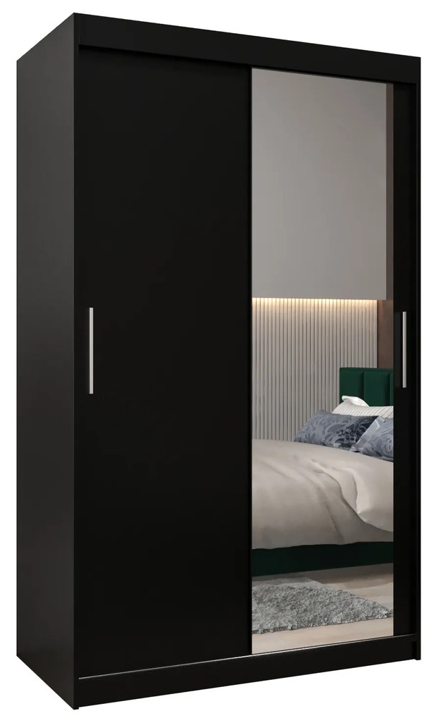 Ruhásszekrény 120 cm Toki 2 (matt fekete + matt fekete). 1064976