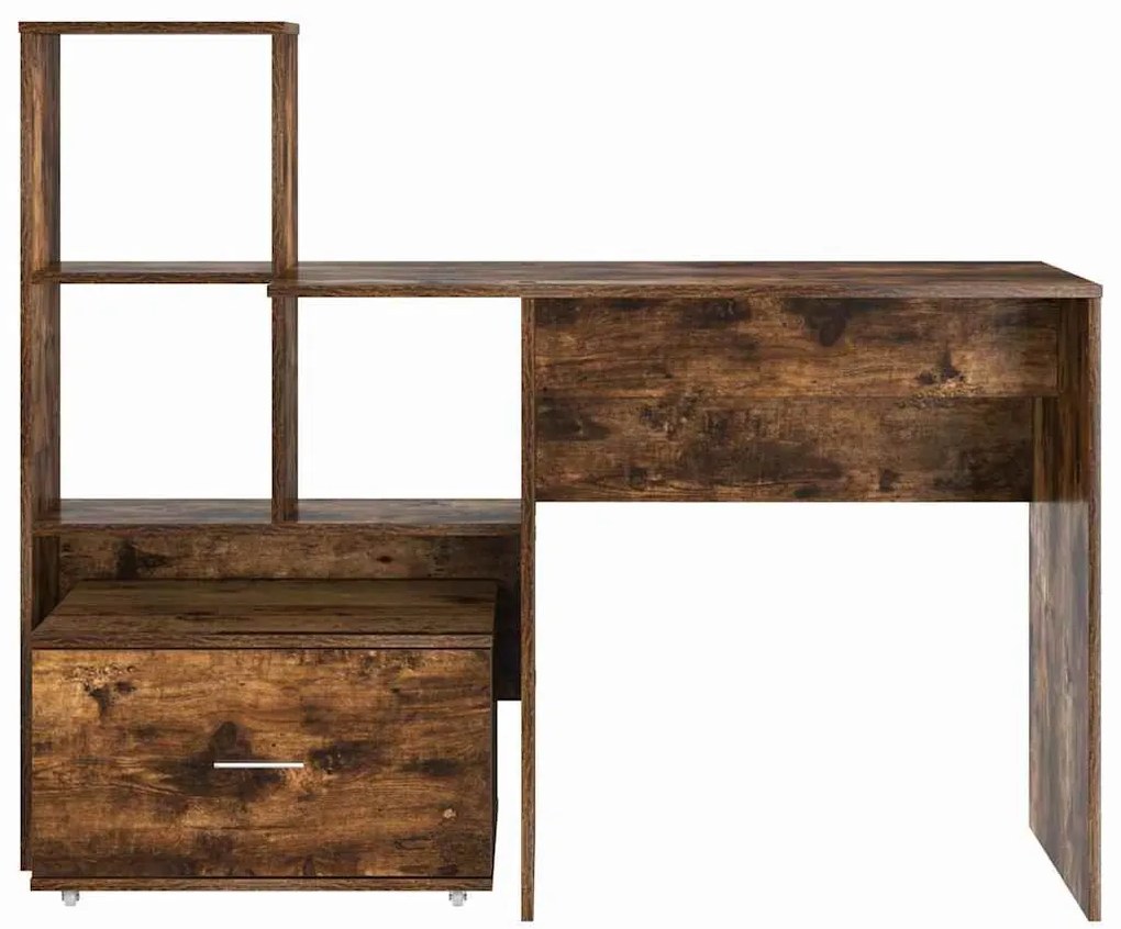 Asztal fiókkal Füstölt tölgy 131.5 x 50 x 106.5 cm Faanyag