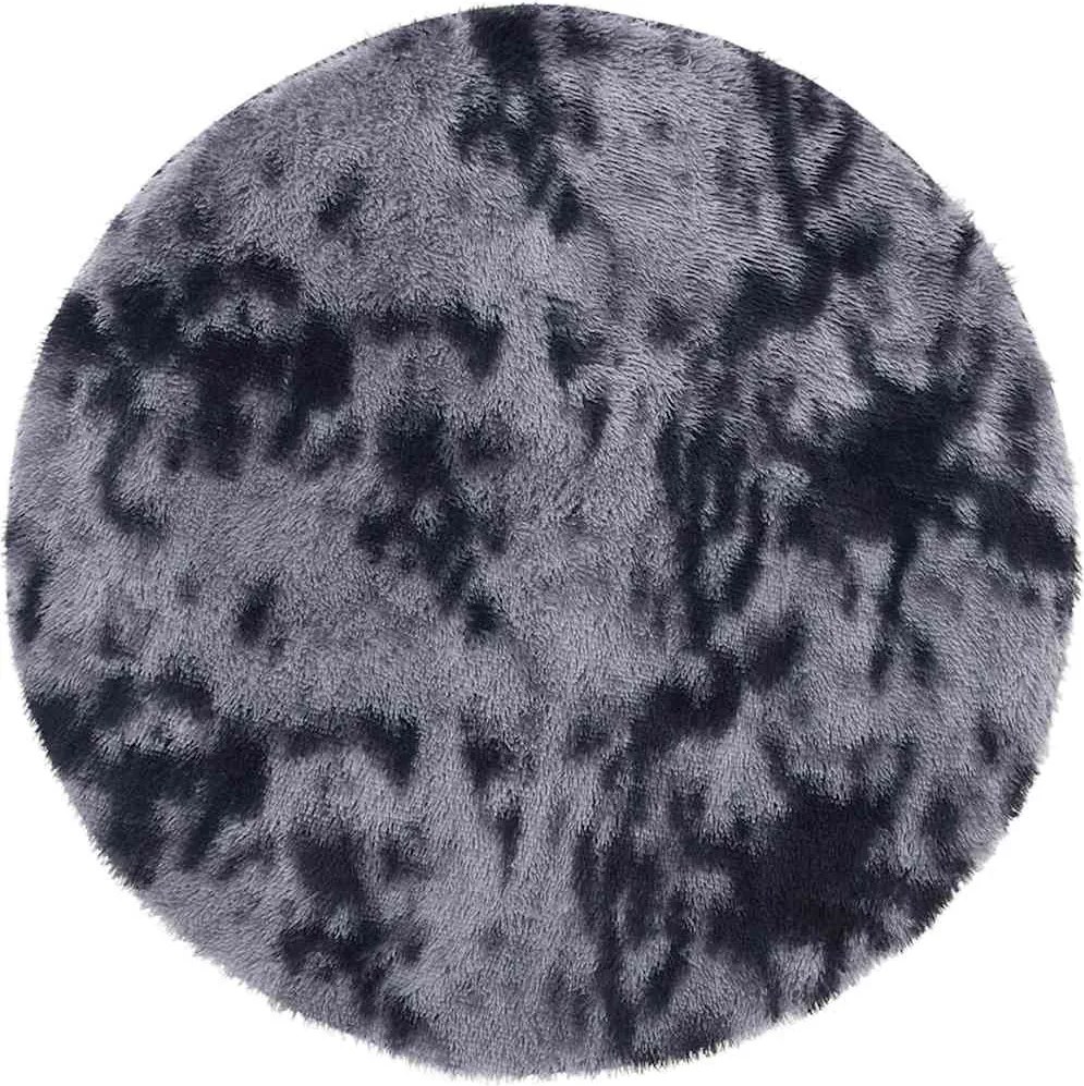 vidaXL sötétszürke hosszú szálú NAVARRA bozontos szőnyeg 120x120 cm