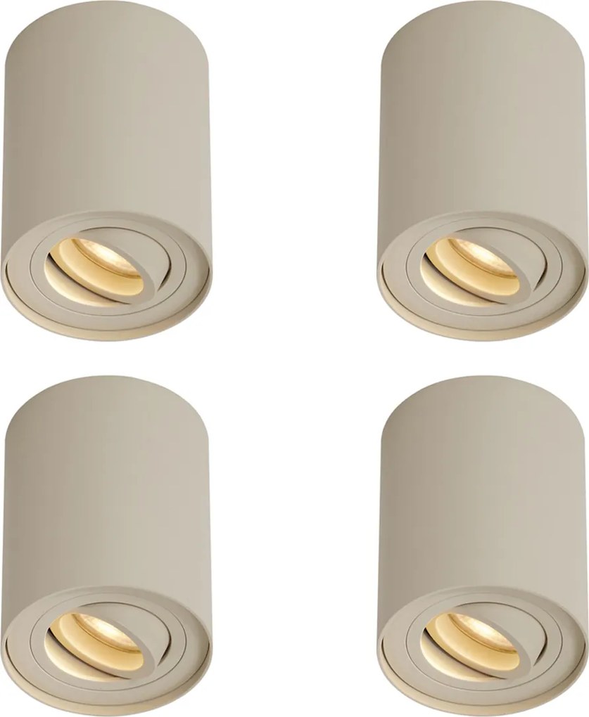 4 darabos modern felületre szerelhető spotlámpa bézs GU10 50mm, forgatható és dönthető - Rondoo Up
