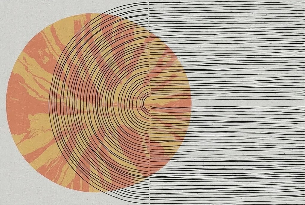 Flizelin tapéta Flizelin Fali Prémium Kör vonalakkal 104x70 Ragasztó