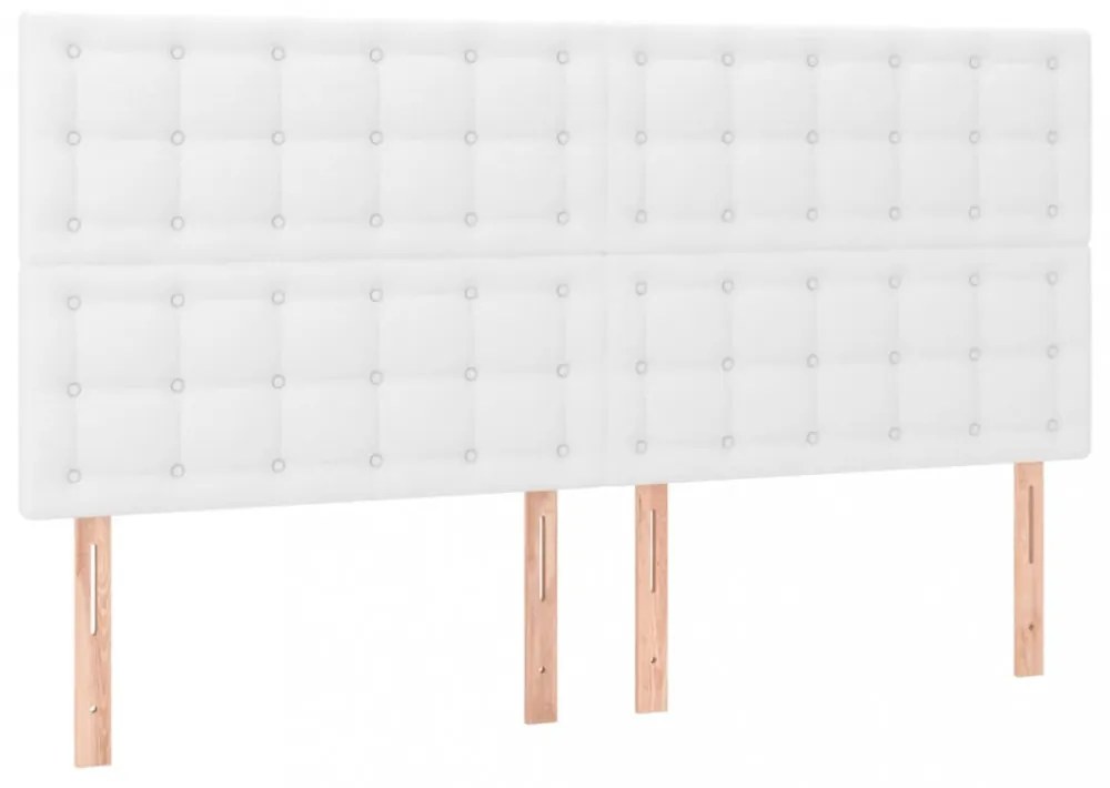 4 db fehér műbőr fejtámla 100x5x78/88 cm