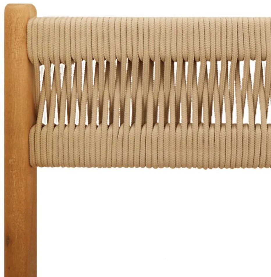 3 részes bézs polipropilén és tömör fa bisztrószett