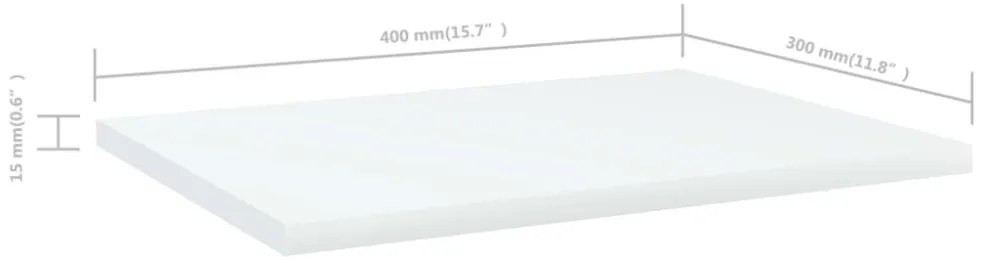 4 db fehér szerelt fa könyvespolc 40 x 30 x 1,5 cm