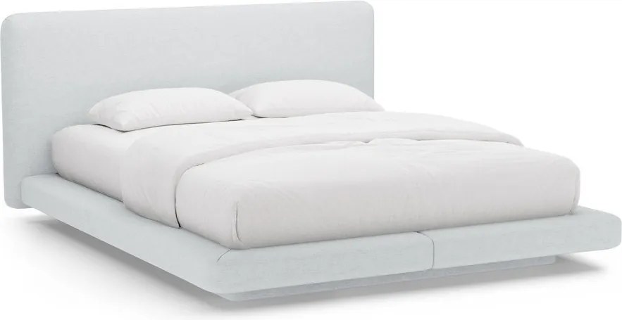 Világosszürke kárpitozott franciaágy 200x200 cm Linea – Micadoni