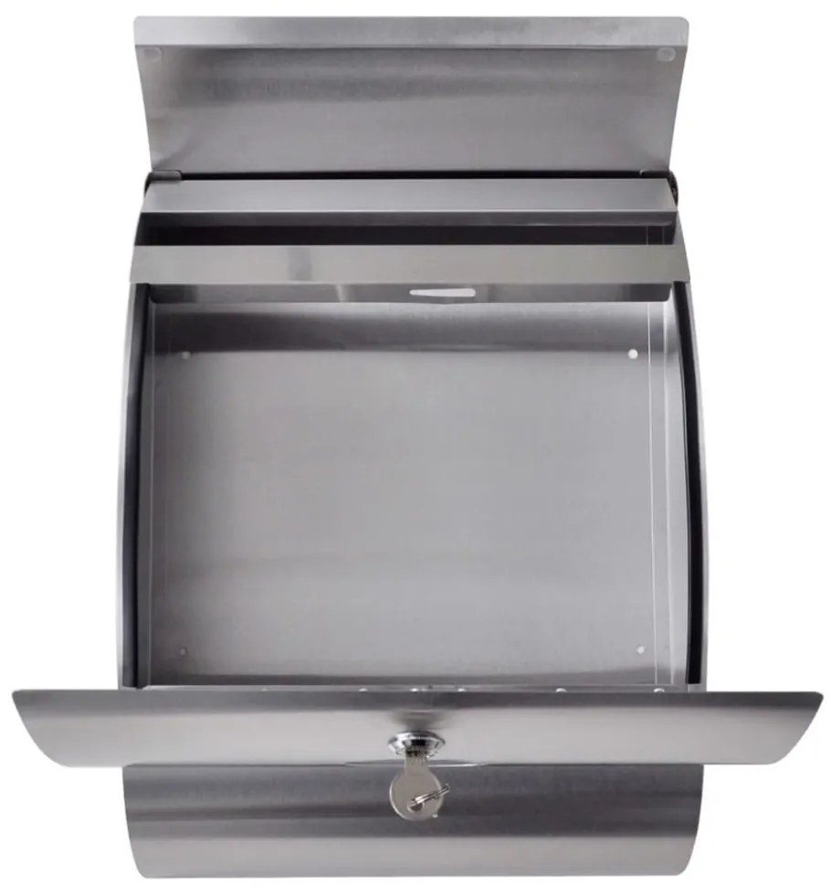 Rozsdamentes acél postaláda állványon