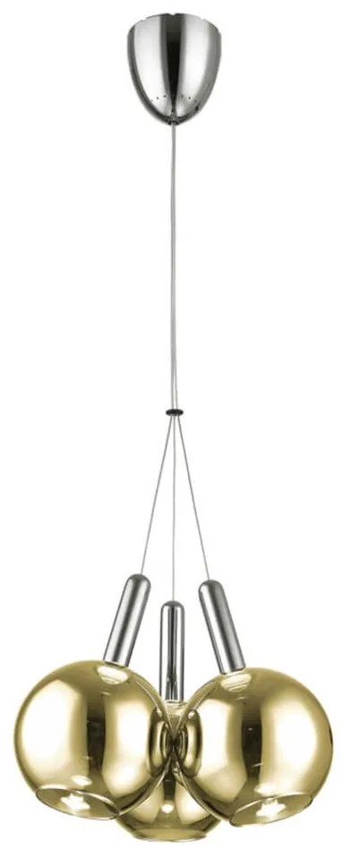 Klausen 142000 - LED Csillár zsinóron BALLS 3xLED/5W/230V arany/matt króm