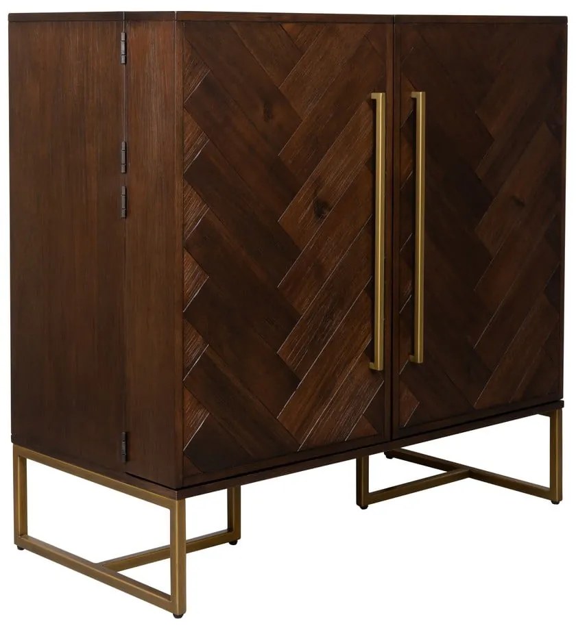 Bortartó szekrény egzotikus fa dekorral 24 palackhoz, 100x100 cm Class - Dutchbone