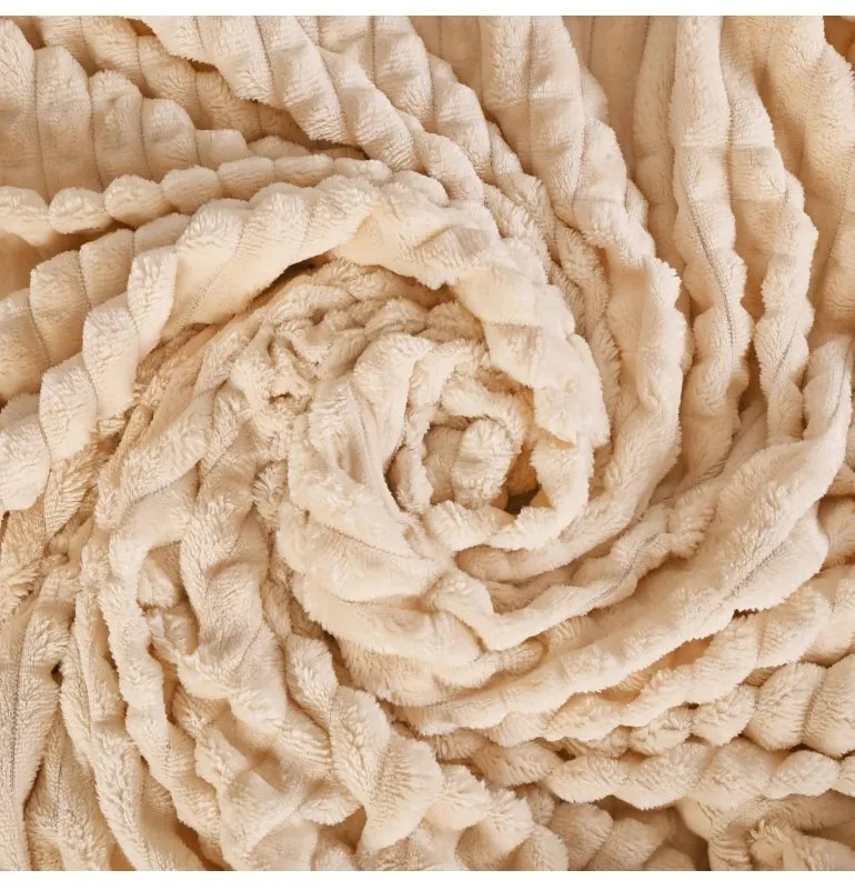 EMI kétoldalú bézs pléd 130x160cm