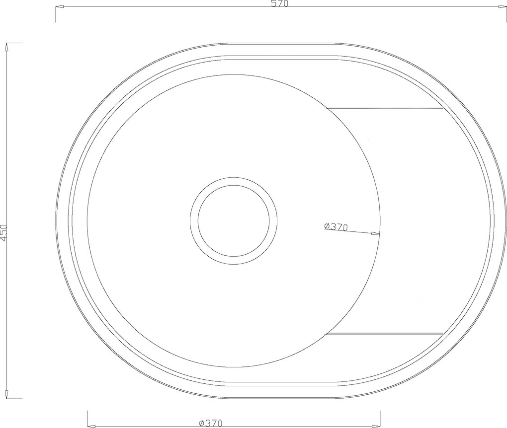 Erga HD, 1 kamrás acél mosogató 570x450x160 mm, rövid leeresztővel, ERG-MLS-HD5745S