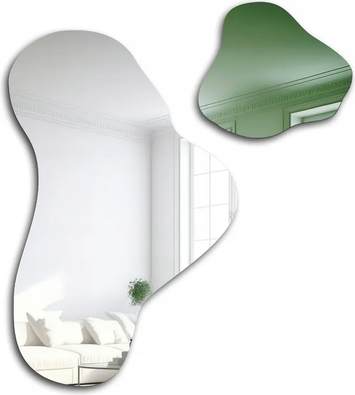 Szabálytalan tükör zöld Leafy Green 80x89