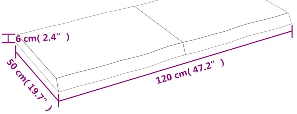 sötétbarna kezelt tömör asztallap 120x50x(2-6) cm