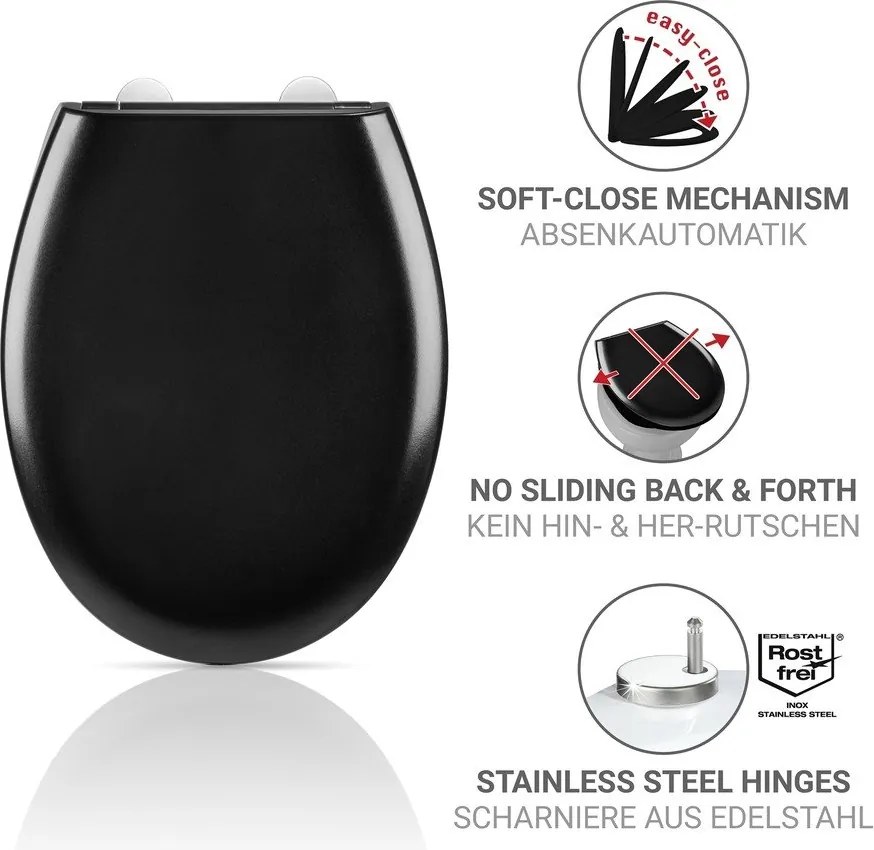 WC-ülőke automatikus záródással 37 x 44,5 cm Rieti – Wenko