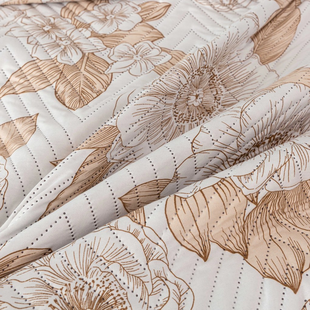 Ágytakaró PETALIS krémszínű / barna Méret: 220 x 240 cm