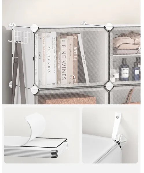 Moduláris polc rekeszekkel BOXIFY fehér